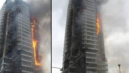 25 katlı bina cayır cayır yandı!