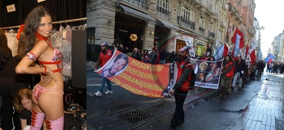 Adriana Lima Taksim'de eylemin ortasında kaldı!