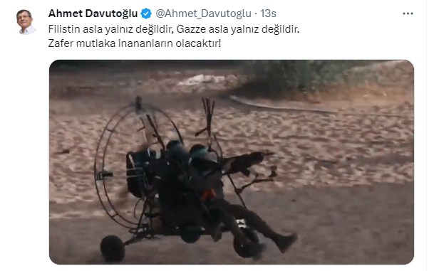 Ahmet Davutoğlu festival basıp 200'den fazla sivili öldüren, kadınların çıplak videolarını yayınlayan Hamas'ın propaganda videosunu yayınladı