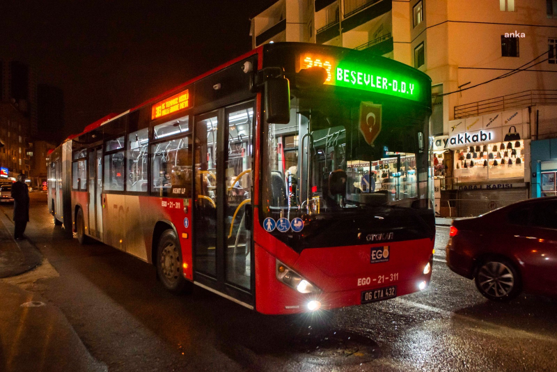 Ankara'da 24 saat otobüs hizmeti yeniden başlıyor