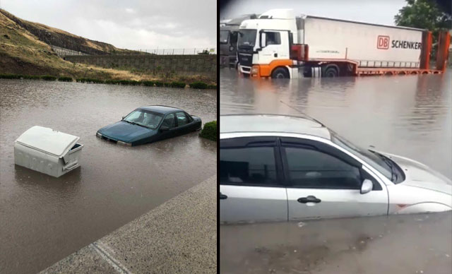 Ankara'da sağanak nedeniyle cadde ve sokaklar göle döndü