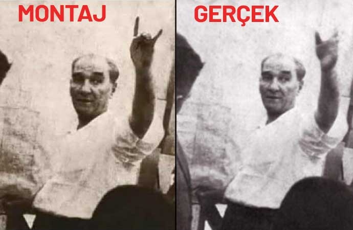 Atatürk'ün bozkurt işaretli fotomantajını yaptılar!