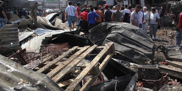 Bağdat'ta halk pazarına bombalı saldırı: 10 ölü