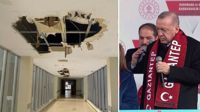Bir ay önce açılışı yapılan çocuk hastanesinin tavanı çöktü