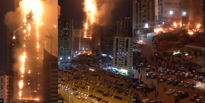 Birleşik Arap Emirlikleri'nde gökdelende yangın