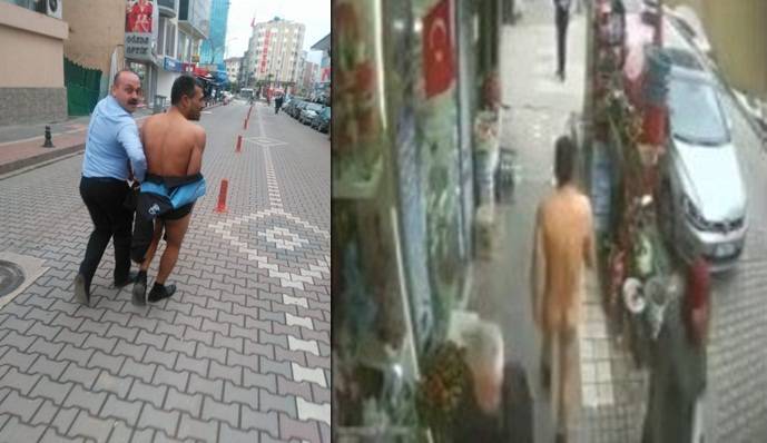 Bursa'da bir kişi sokakta çırılçıplak yürüdü