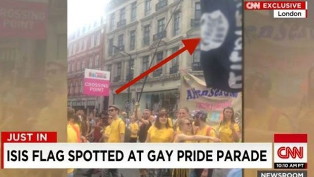 CNN'den skandal: LGBTİ yürüyüşünde IŞİD bayrağı!