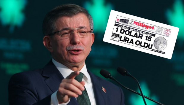 ahmet davutoğlu,Davutoğlu, 50 yıl önceki gazete manşetini paylaştı: Paradan altı 0 attıktan sonra yine doların 15 lira olacağı günlerin korkusuyla yaşatıyorsunuz milleti!
