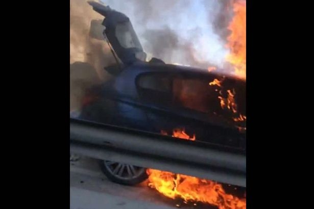 e5 araba yangın