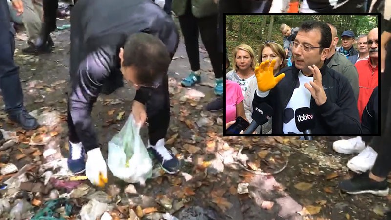 Ekrem İmamoğlu, Belgrad Ormanı'nda çöp topladı