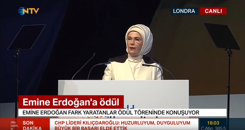 Ekrem İmamoğlu mazbata alırken NTV, CNN Türk ve Habertürk Emine Erdoğan'ı yayınladı