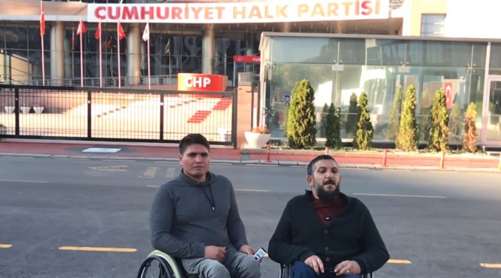 Engellilerden CHP Genel Merkezi önünde açlık grevi