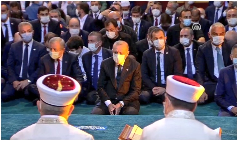 Erdoğan cuma namazı için Ayasofya'da