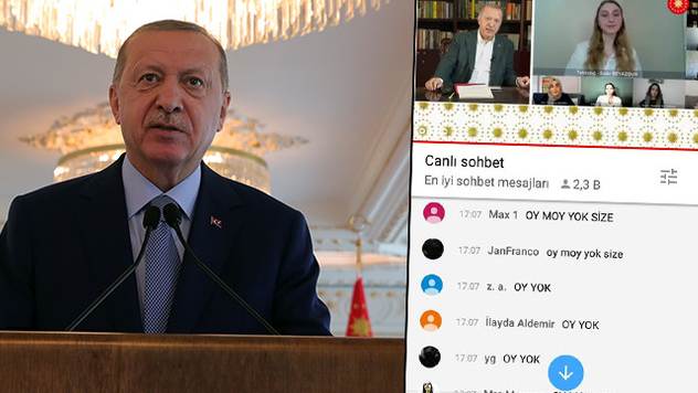 Erdoğan gençlerle konuşurken 