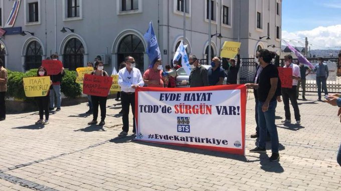 Eskişehir'de demiryolu çalışanlarından 'sürgün' eylemi