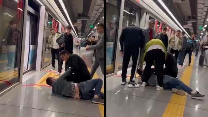 Gaziosmanpaşa'da metroya asılan Türk bayraklarını yırtan şüpheli tutuklandı