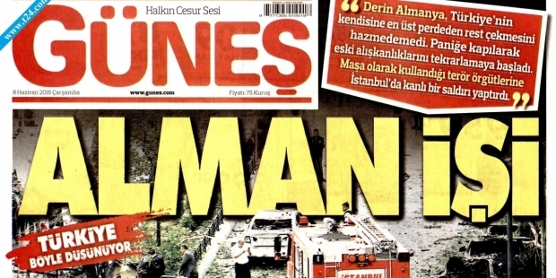 Güneş Gazetesi saldırıya 'Alman işi' dedi!