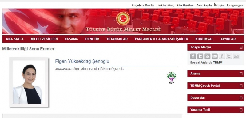 HDP Eş Genel Başkanı Yüksekdağ'ın milletvekilliği düşürüldü