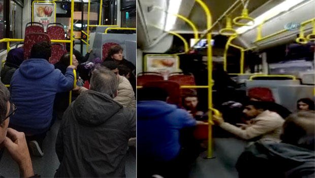 İstanbul'da çatışmasının ortasında kalan halk otobüsünde korku dolu anlar 