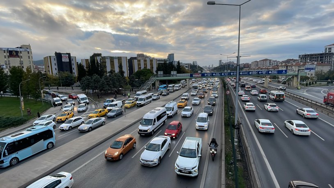 İstanbul'da trafik'te yoğunluk