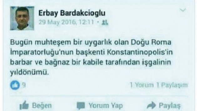 İstanbul'un fethini eleştiren profesör açığa alındı!