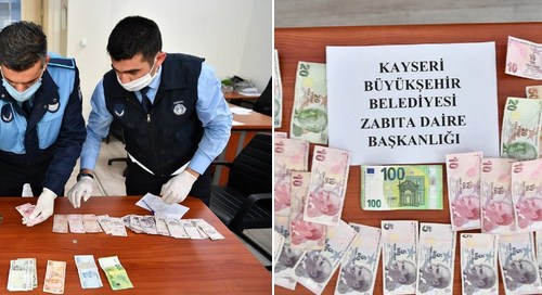 Kayseri'de dilencinin üzerinde 100 euro 415 lira bulundu