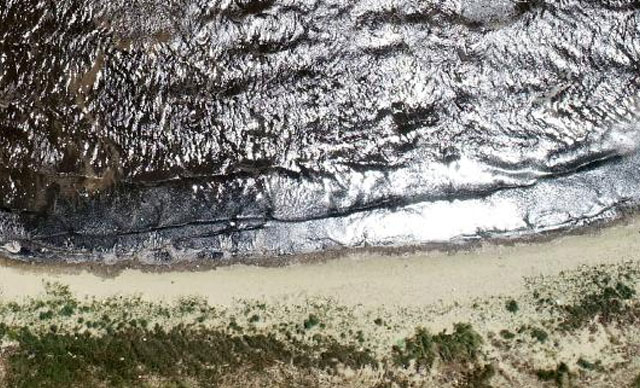 Kirlilik ve müsilaj nedeniyle, Bandırma sahillerinin kumu siyaha boyandı