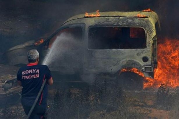 Konya'da 70 araç yandı!