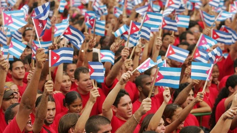 Kübalı öğrenciler ABD'yi protesto etti!
