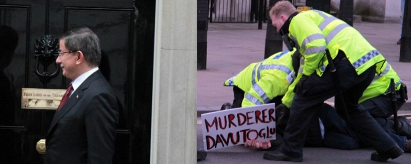 Londra’da Davutoğlu’na protesto!