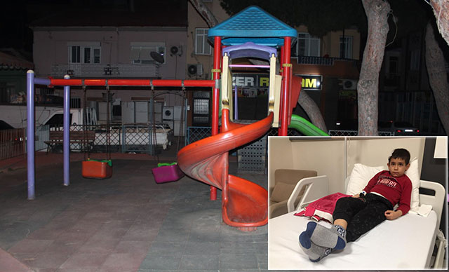 Manisa'da, parkta oynayan çocuğun başına 'yorgun mermi' isabet etti