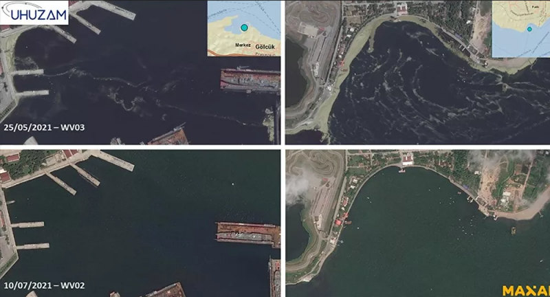 Marmara Denizi'ndeki müsilajın temizlendiği uzaydan görüntüledi