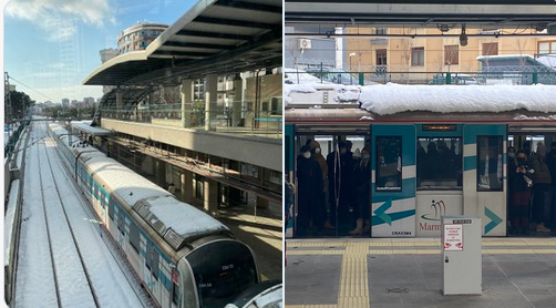 Marmaray arızalandı, yolcular trenlerde bekliyor