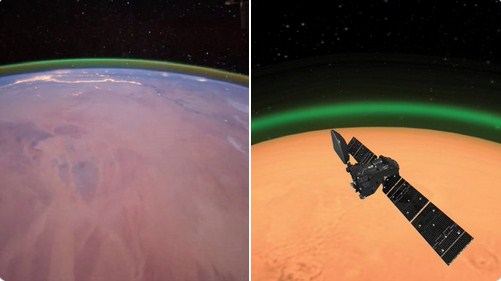 Mars'ta yeşil bir ışık yayıldığı tespit edildi