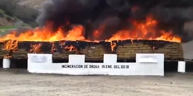 Meksika'da 20 ton uyuşturucu yakıldı!