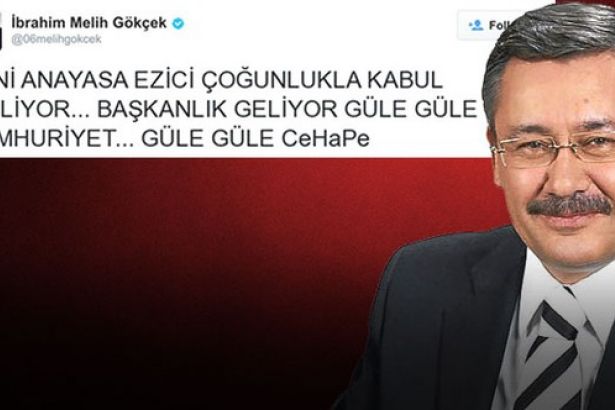 Melih Gökçek'ten 'Güle güle Cumhuriyet' tweetiyle ilgili açıklama