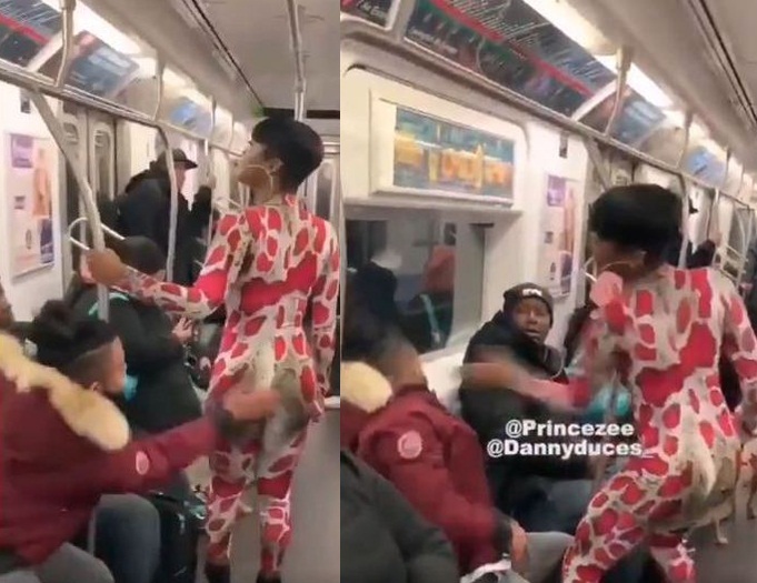Metroda tacize tokatla karşılık