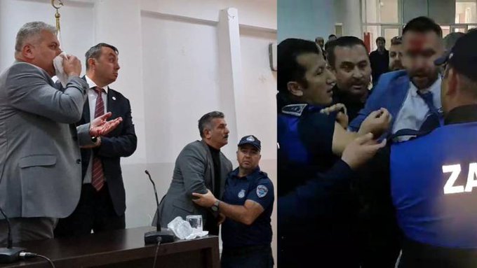 MHP'li belediye meclis üyesi, tartıştığı CHP'li üyeye kafa atıp burnunu kırdı