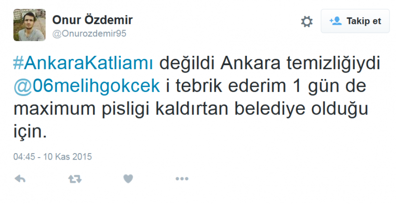 Skandal paylaşım: 'Ankara katliamı değil Ankara temizliği!'