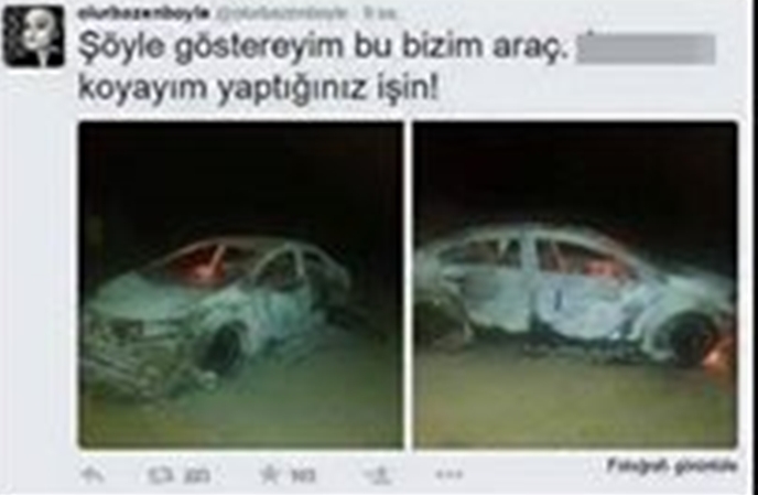 PKK aracımızı yaktı iddiası!