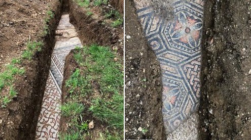Roma dönemine ait bir villanın zemin mozaikleri bulundu