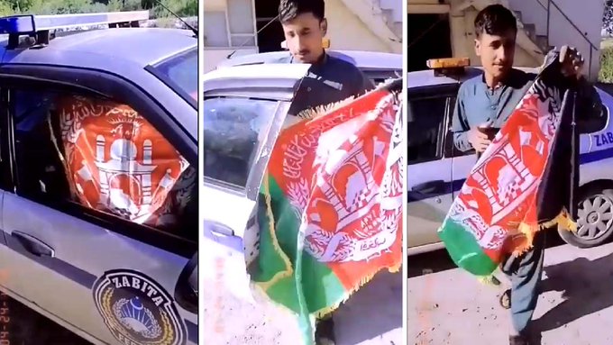 Sakarya'da zabıta aracında Afganistan bayrağı açıldı