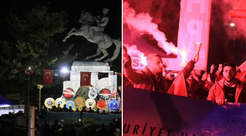 Samsun'da Atatürk Anıtı'ndaki nöbet devam etti