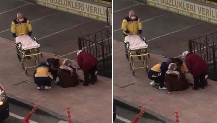 Samsun'da bir kadın kaldırımda doğum yaptı