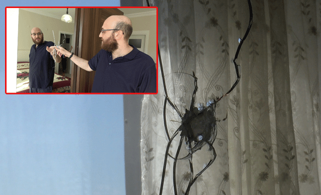 Samsun'da maganda kurşunu camı kırıp gardıroba saplandı