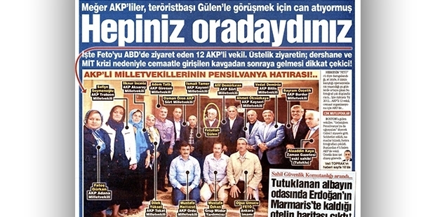 Sözcü: AKP'li 12 milletvekili dershane krizinden sonra Gülen'i ziyaret etti!