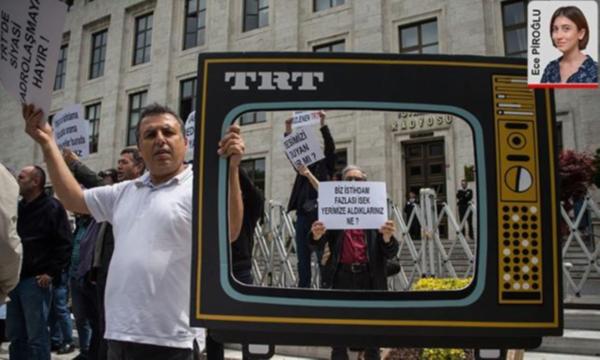 TRT çalışanları eylem yaptı