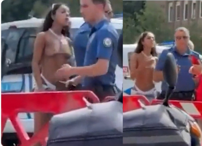 Kadıköy'de bir kadın bikini ile sokağa çıkınca polis çağırıldı