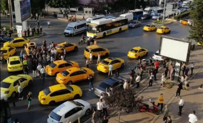 Mersin'de taksiciler 'Mazota indirim' talebiyle kontak kapattı
